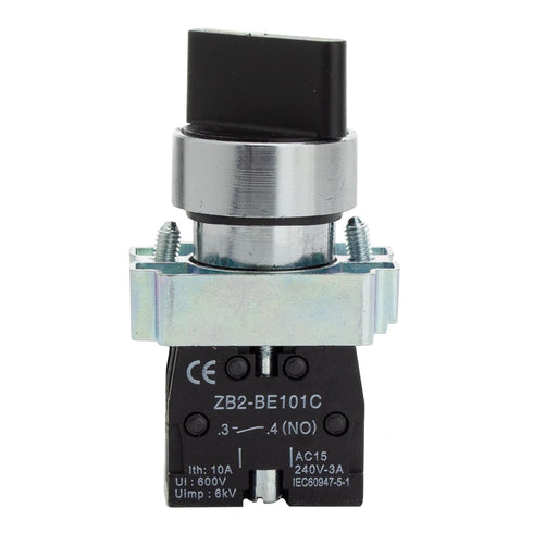 Rotary Switch - 2-Position Selector Switch Maintained, 22mm Mounting Hole, Electric NO NC Latching Switch, 220VAC