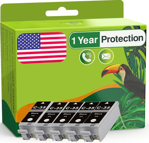 Limeink 5 Pack Black PGI-35 Compatible Ink Cartridges Set for Canon PIXMA iP100 iP110 Printers