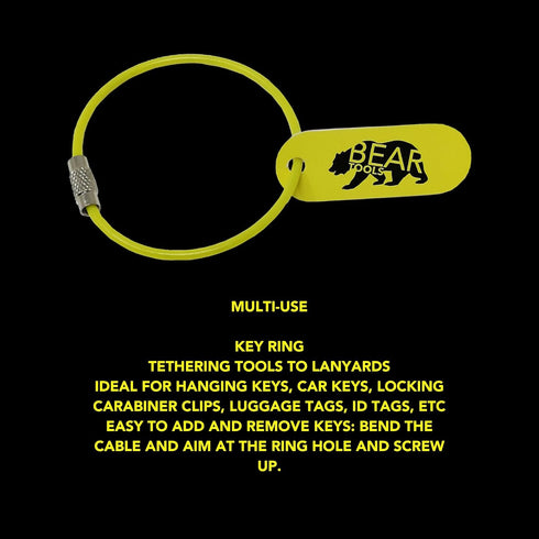 BearTOOLS Cable Loop Attachment, Wire Key Chain Loop with Screw Gate for Hanging Tools (3)