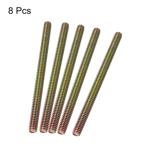 uxcell 8pcs Fully Threaded Rods 1/4x3-1/2" Carbon Steel All Thread Studs for Furniture and Garden Railing Assembly