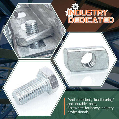 P3010 Channel Nut and 1/2" x 15/16" Bolt for 1-5/8" Strut Channel Solar Panel Mounting Brackets