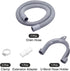 MECCANIXITY Washing Machine Drain Hose Extension Kits 3.28ft Gray - Includes Extension Adapter, U-Bend Hose Holder, 2