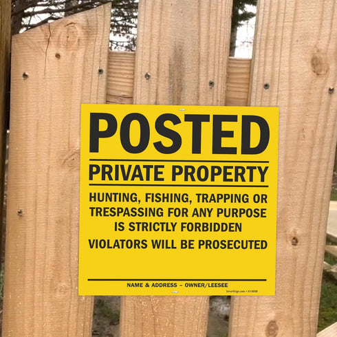 Smartsign “Posted - Private Property” Sign, 11" x 11" Plastic, Pack of 5, Made in USA