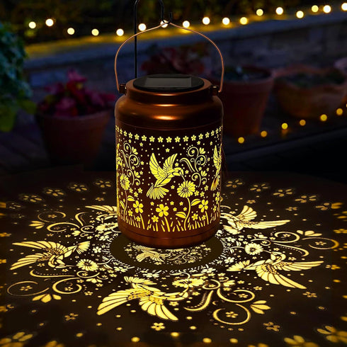 Hummingbird Solar Lanterns Outdoor Garden Decor Solar Lights Waterproof Hummingbird Decorative Hanging