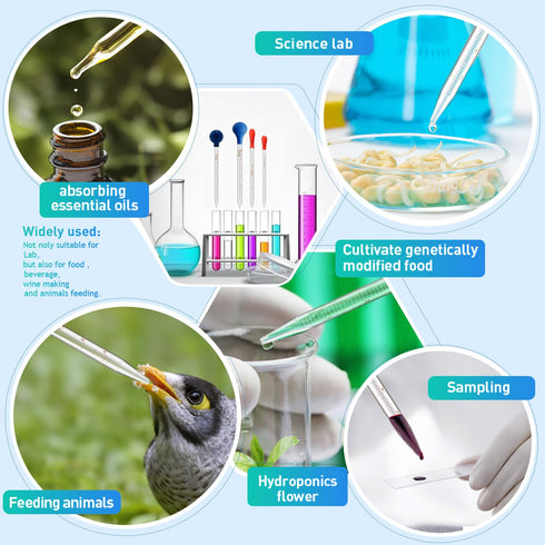 Droppers, 10ml Glass Graduated Pipettes, Lab Liquid Pipette (8)