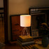 Fengarolam Lamp,14" Shade,E26 Vintage Golden Metal Table Small Bedside Lamp with Farmhouse Hollowed Out Metal Base