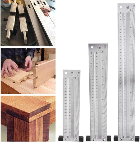 Ultra Precision Scribing Ruler 12in, Anti-Rust Stainless Steel Woodworking Marking Tool for Gauging and Measuring