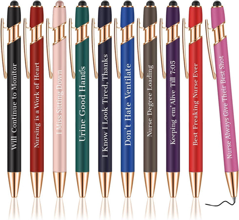 Nurse Pens for Work, Funny Black Ink Ballpoint Pens, Gift for Coworker, Doctor, Nurses, Nursing Students (Style 1)