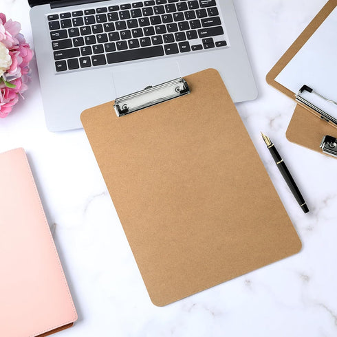 Wood Clipboards Set of 20, Letter Size Hardboard Clip Board 8.5x11 for Classroom, Students, A4 Standard Clipboard