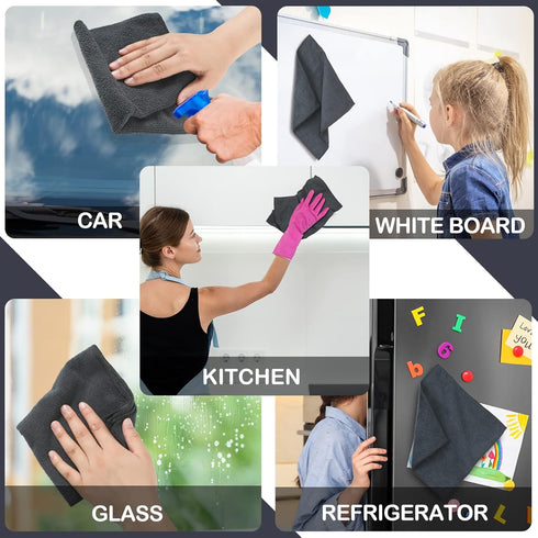 Gerrii 16 Pcs Magnetic Cleaning Cloth Dry Erasers for White Boards, Reusable Microfiber Cloth for Classroom