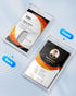 KTRIO 2 Pack Heavy Duty 2-Card Badge Holder, Clear Acrylic ID Card Holder with Easy Access Thumb Hole for Student, Nurse