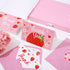 50 4 6 Inch Whaline Pcs Strawberry Thank You Cards Greeting Cards with Envelopes Stickers Pink Fruit Blank Note Cards
