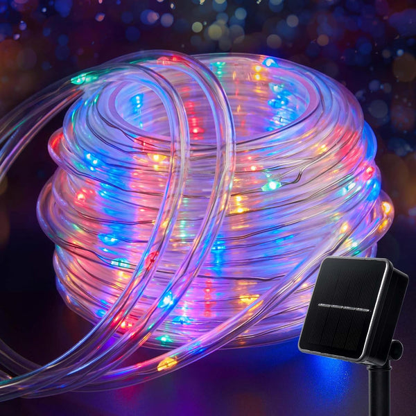 Brightown Solar Rope Lights, 39FT 100LED IP65 Waterproof Outdoor Solar String Lights for Party Garden Yard Home