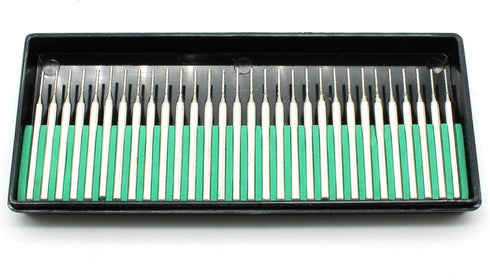 TEMO 30 pc 1 mm (1/32 Inch) Coarse Diamond Coated Burrs Glass Drill Bit Set Grit 80 with 1/8 Inch Shank for Dremel Rotary Tools by TEMO