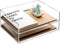 Paper Letter Tray Organizer, Acrylic Stackable Desk Organizer for Office Supplies, 2 Tier Clear Tray for Files and
