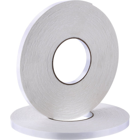 Tatuo 2 Rolls Double Sided Foam Tape, 1/2 inches by 50 Feet, White PE Foam Tape for DIY Craft Picture Poster Hanging