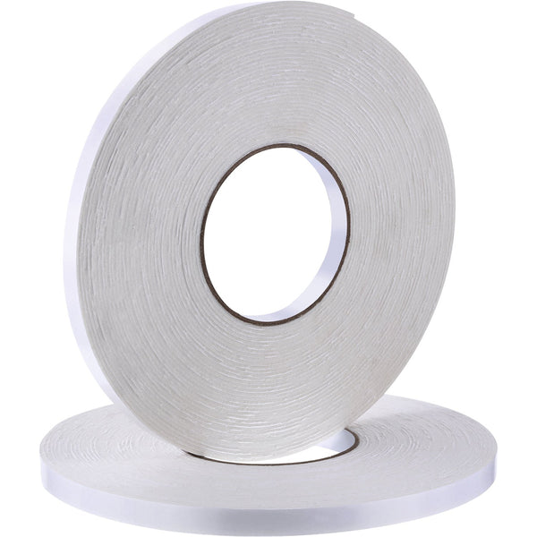 Tatuo 2 Rolls Double Sided Foam Tape, 1/2 inches by 50 Feet, White PE Foam Tape for DIY Craft Picture Poster Hanging