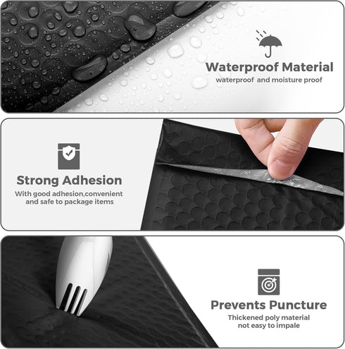 Metronic Large Bubble Mailers, 10.5x16" 40 Pack Self Seal Black Padded Envelopes for Shipping