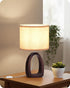 Small Table Lamp, 14.2" Cute Little Desk Lamp, Wood Bedside Lamp with