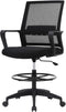 Ergonomic Drafting Chair, Tall Office Chair with Flip-up Armrests, Breathable Mesh High