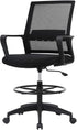 Ergonomic Drafting Chair, Tall Office Chair with Flip-up Armrests, Breathable Mesh High