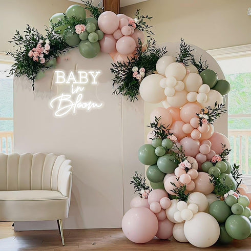 Jannisa Decorations,14.4''X12.5'' Dimmable Baby in Bloom Neon Sign for Baby Shower White LED Neon Lights Sign,USB