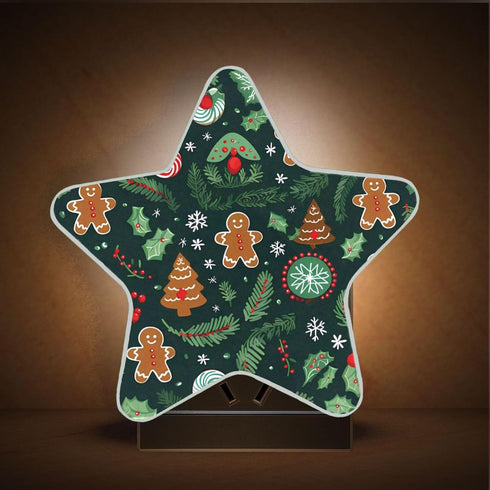 ALAZA Happy Snowman Green Xmas Merry Christmas Tree Star Shaped LED Night Light Dusk to Dawn Sensor Plug in Night Home