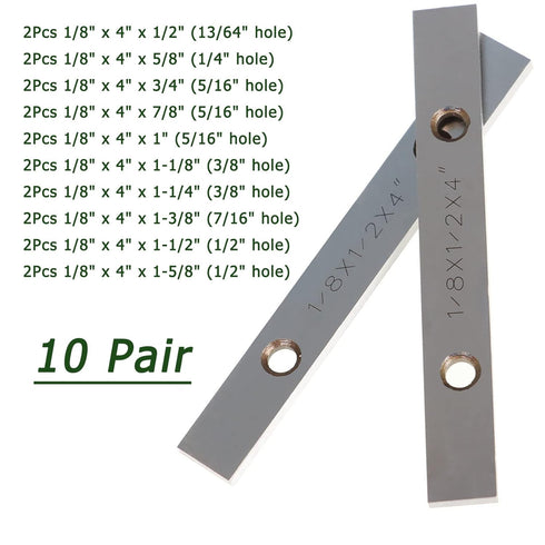 10 Pair 1/8 x 4 Machinist Parallel Block Tool Set, 0.0002 Parallelism Accuracy Matched Parallel Bar