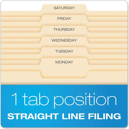 Pendaflex File Folders, Letter Size, Manila, 1/3 Cut, 100/BX (752 1/3-2)
