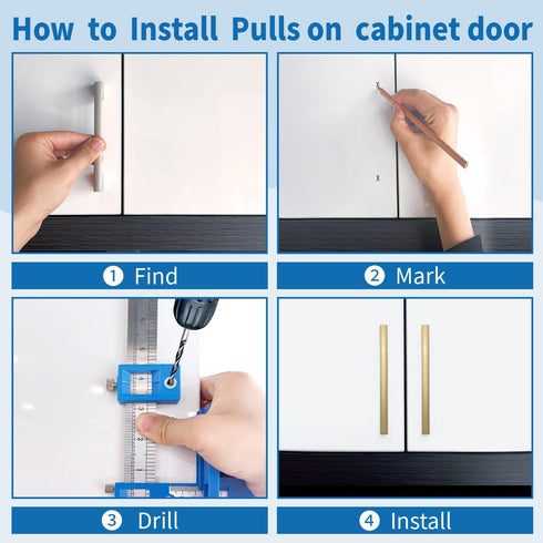 King&Charles Cabinet Hardware Jig, Cabinet Handle Jig with Point Wood Drills for Handles and Pulls on Cabinets