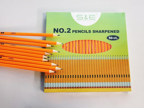 S & E TEACHER'S EDITION 50Pcs Wooden Pencils with Eraser Tops, Pre-sharpened HB Pencils for Writing