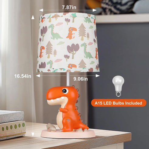 1 Bulb Hamucd Single Dinosaur Bedside Table Lamp for Kid Bedroom Decor,Nursery Nightstand Lamp for Boy Girls,Cute Desk
