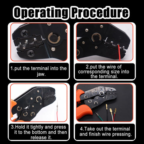 Crimping Pliers Wire Terminal Crimper, Ratcheting Electrical Crimper Tool, 26-16AWG