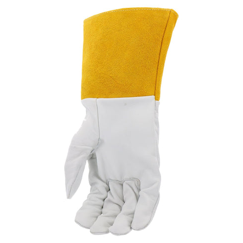 IRONCAT 6141 Kidskin TIG Welding Gloves, Medium, Kevlar Thread with 4 in. Gold Cuff