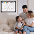 Polegas Magnetic White Board Dry Erase Calendar, 16" x 12" Monthly Calendar for Wall, Small Double Side Board (Black)