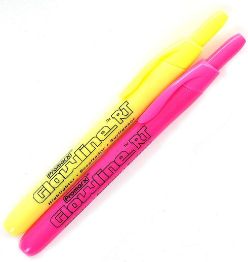 Promarx HS09-ALCB02-48 Glowline RT Retractable Highlighters Yellow and Pink 2 Count