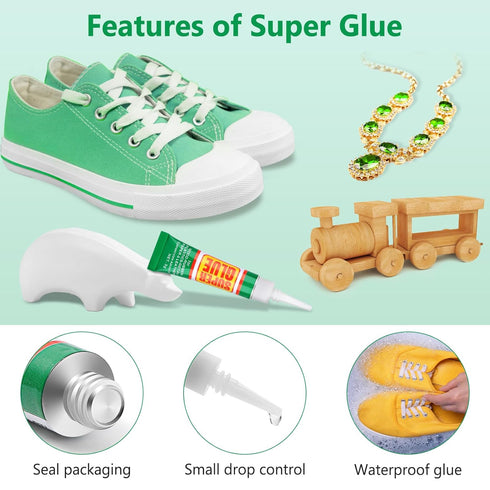 24 X 3g Super Glue Clear, Strong Adhesive for Shoe Repair, Plastic, DIY Crafts