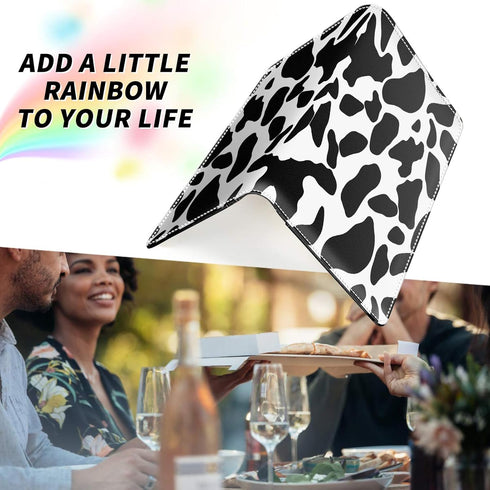 Dikoer PU Leather Server Books for Waitress, 7 Large Pockets with Zipper, Pen Holder Personal Organizer Wallet, Cow