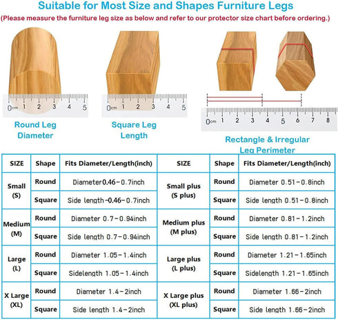 16 Pack Chair Leg Floor Protectors for Hardwood Floors, Round Rubber Furniture Sliders with Thickening Silicone Caps