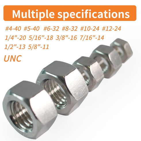 HXCOMET 5/8"-11 (20pcs), 304 (18-8), Hex Nuts Stainless Steel Hardware, UNC, Coarse Thread
