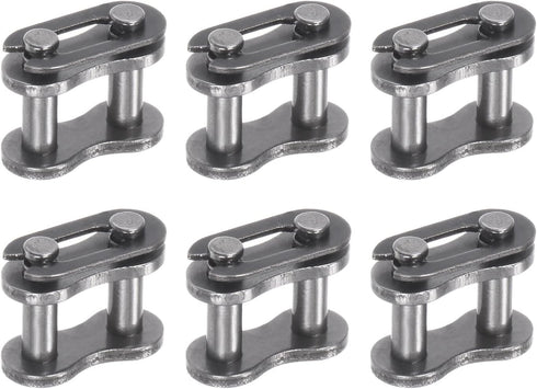 uxcell 6Pcs #25 Chain Master Connector Link Roller, 1/4" Pitch Carbon Steel, Standard Split Links for 04C Chain