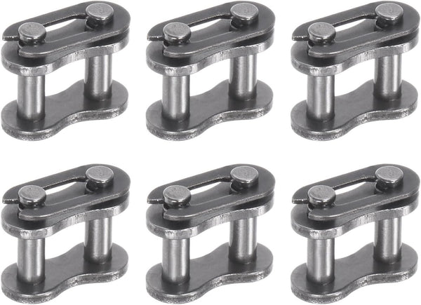 uxcell 6Pcs #25 Chain Master Connector Link Roller, 1/4" Pitch Carbon Steel, Standard Split Links for 04C Chain