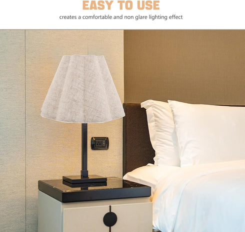 Homoyoyo Floor Lamp Shade: Linen Table Lamp Shade - Pleated Scalloped Lampshade - Decorative Fabric Light Cover