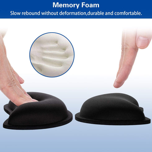 Canjoy Mouse Wrist Rest, 2 Pack Memory Foam Soft Fabric Pad Support Cushion with Anti-Skid Rubber Base