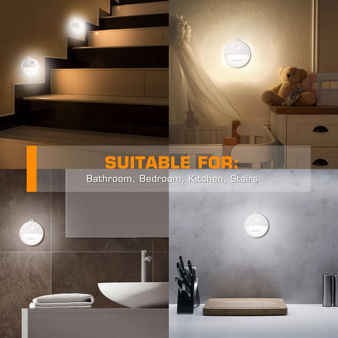 EverBrite LED Motion Sensor Night Light, Automated On & Off, Cool White for Kitchen, Bathroom, Stairs, Bedroom