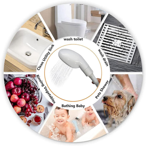 Dakexiong 5m/16.4ft Portable Sink Hose Faucet Sprayer Sink Spray Rubber Hose Shampoo Sprayer Handheld Faucet Shower
