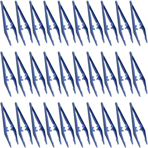 30PCS Disposable Tweezers 13cmx2.3cm, Plastic Clips for Medical First Aid Kit, Crafts, and Laboratory Use