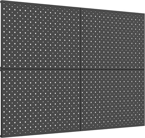 TORACK 4Pcs Metal Pegboard Panels 12"x16" for Garage, Workbench, Tool Organizer with 1/8" & 1/4" Holes, Black