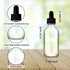 24 Pack 2oz Clear Glass Bottles with Eye Droppers for Essential Oils, Perfumes & Lab Chemicals (Includes Brush,