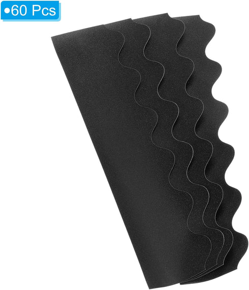 PATIKIL 60 Pack 3" x 13" Bulletin Board Border, Scalloped Trim Strips for Locker Classroom Cork Poster Black Board